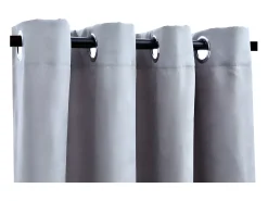 Cortinas opacas con anillas de metal 2 piezas gris 140x245 cm ES362486