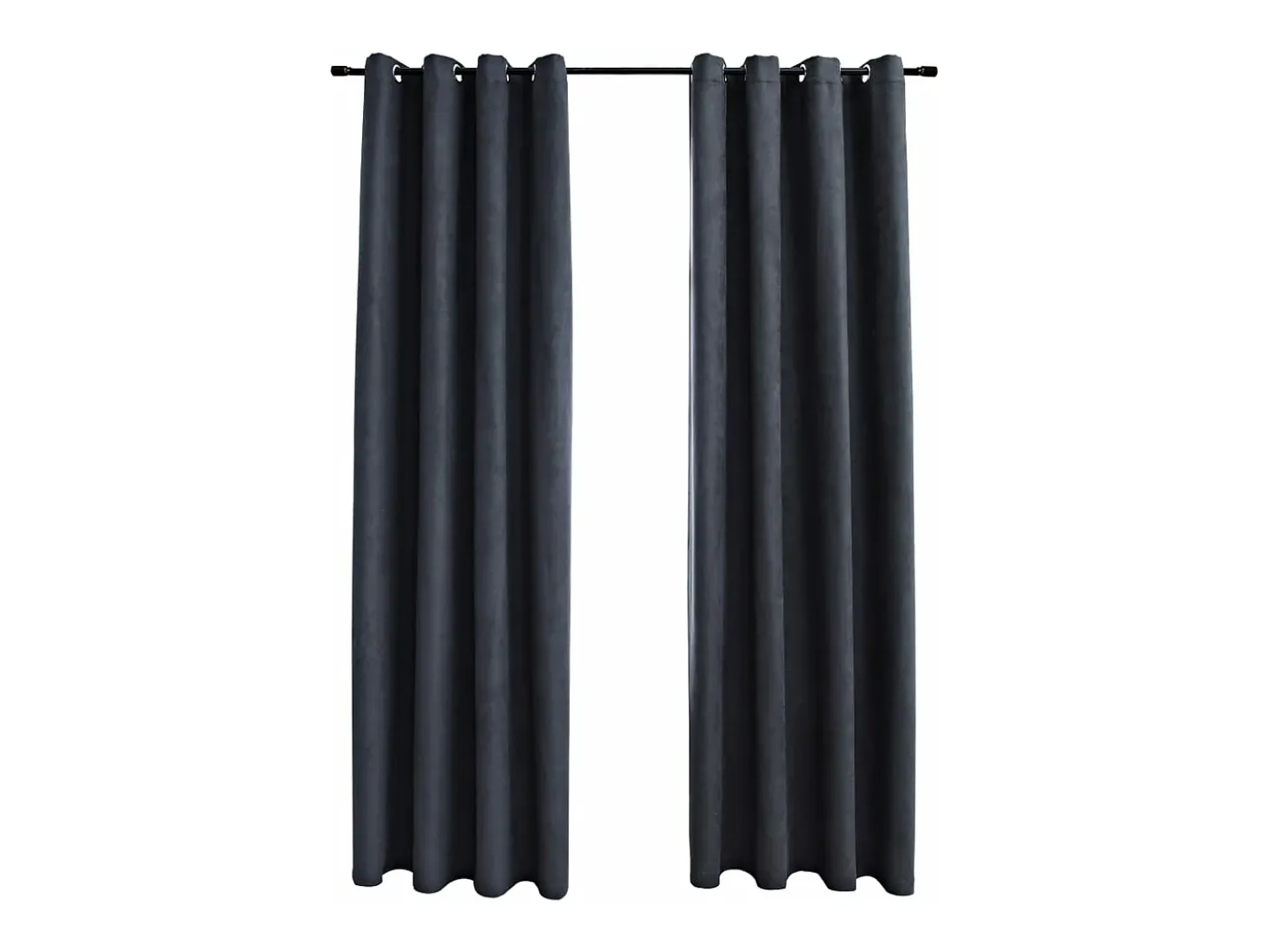 Cortinas opacas con aros de metal 2 piezas antracita 140x245 cm ES568302