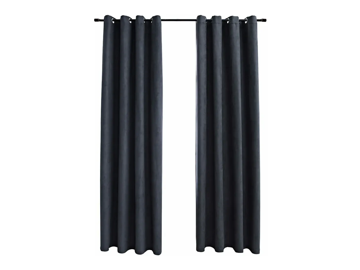 Cortinas opacas con aros de metal 2 piezas antracita 140x175 cm ES547121