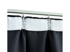 Cortinas opacas con ganchos 2 piezas gris antracita 140x225 cm ES718687