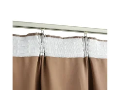 Cortinas opacas con ganchos 2 piezas gris topo 140x175 cm ES937689