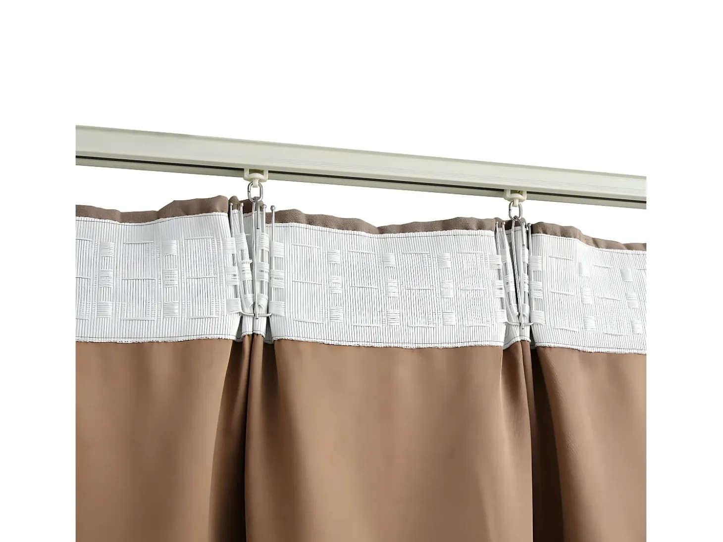 Cortinas opacas con ganchos 2 piezas gris topo 140x175 cm ES937689