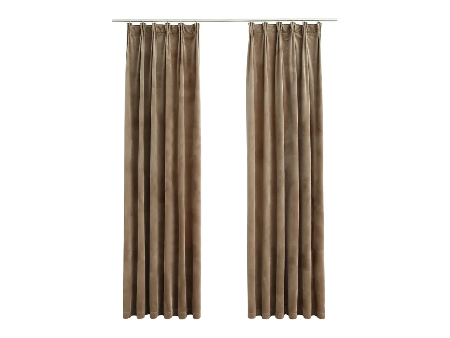 Cortinas opacas con ganchos 2 pzas terciopelo beige 140x225 cm ES223264