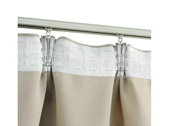 Cortinas opacas con ganchos 2 unidades beige 140x225 cm ES453548