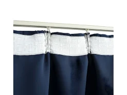 Cortinas opacas con ganchos 2 piezas azul 140x225 cm ES750087