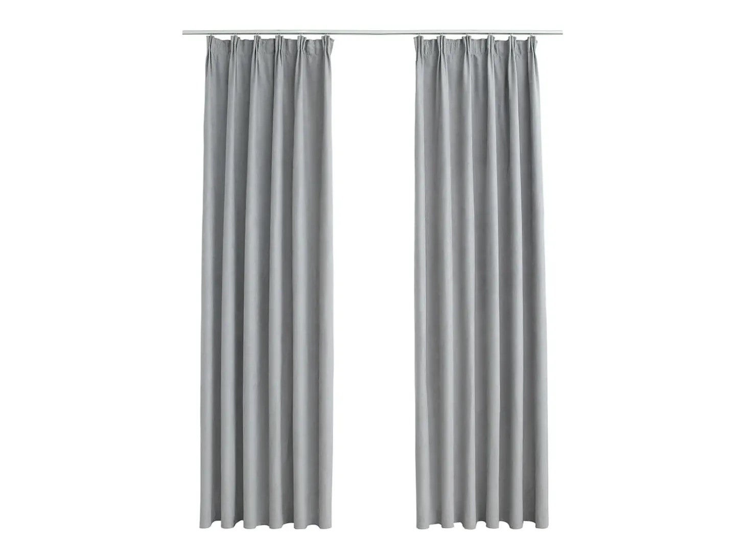 Cortinas opacas con ganchos 2 piezas gris 140x175 cm ES885539