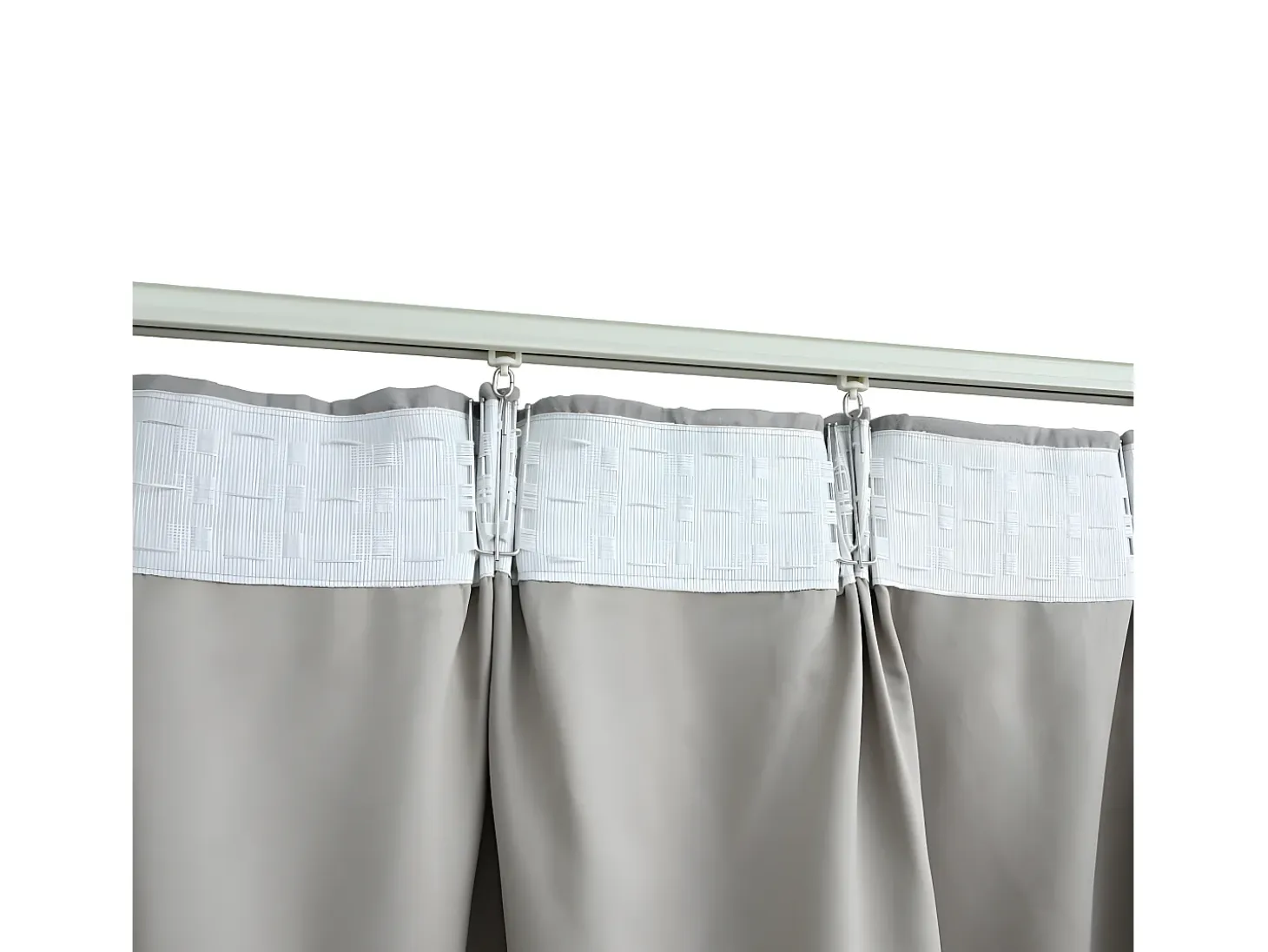Cortinas opacas con ganchos 2 piezas gris 140x175 cm ES885539
