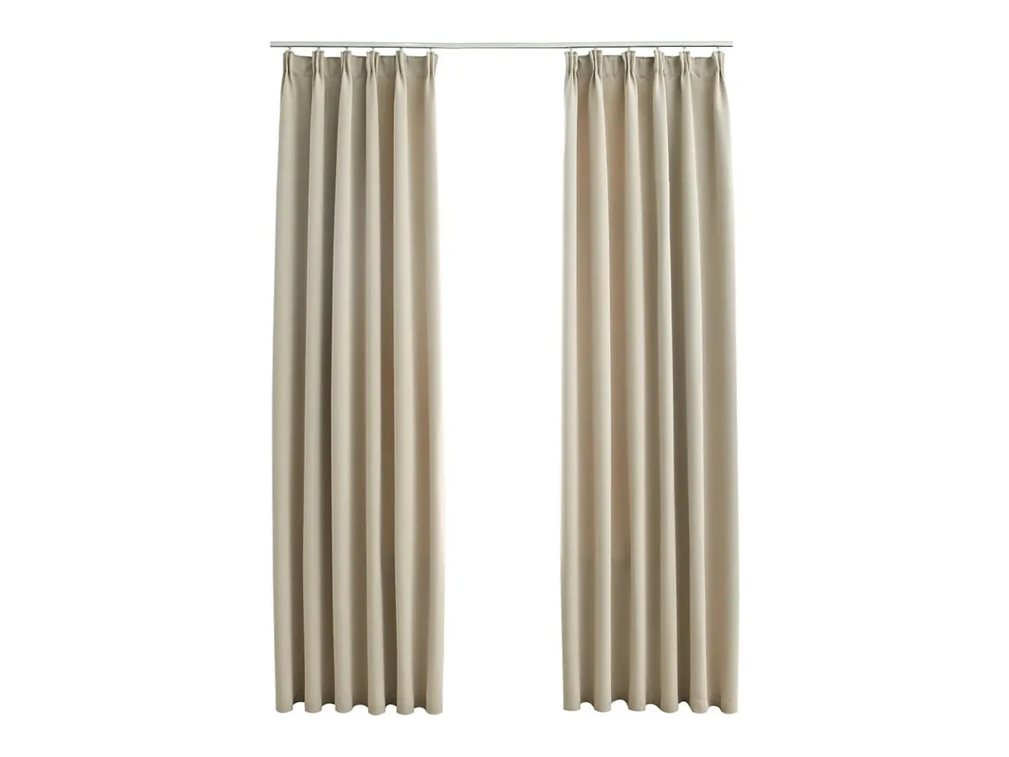 Cortinas opacas con ganchos 2 unidades beige 140x175 cm ES128639