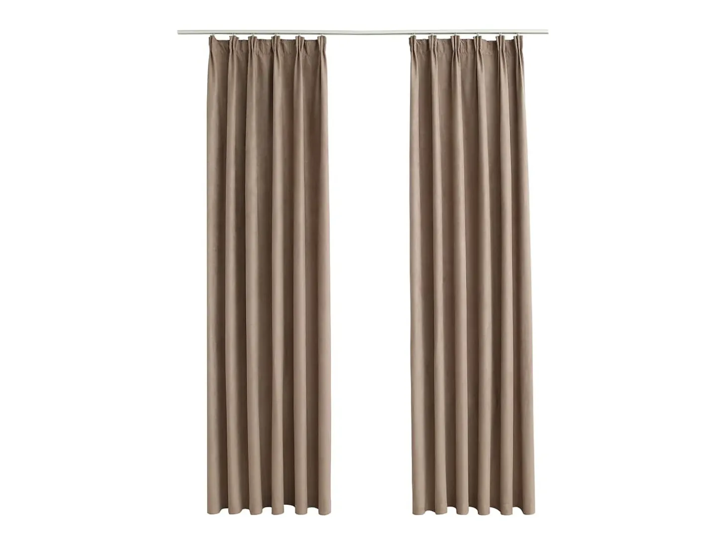 Cortinas opacas con ganchos 2 piezas gris topo 140x245 cm ES884318