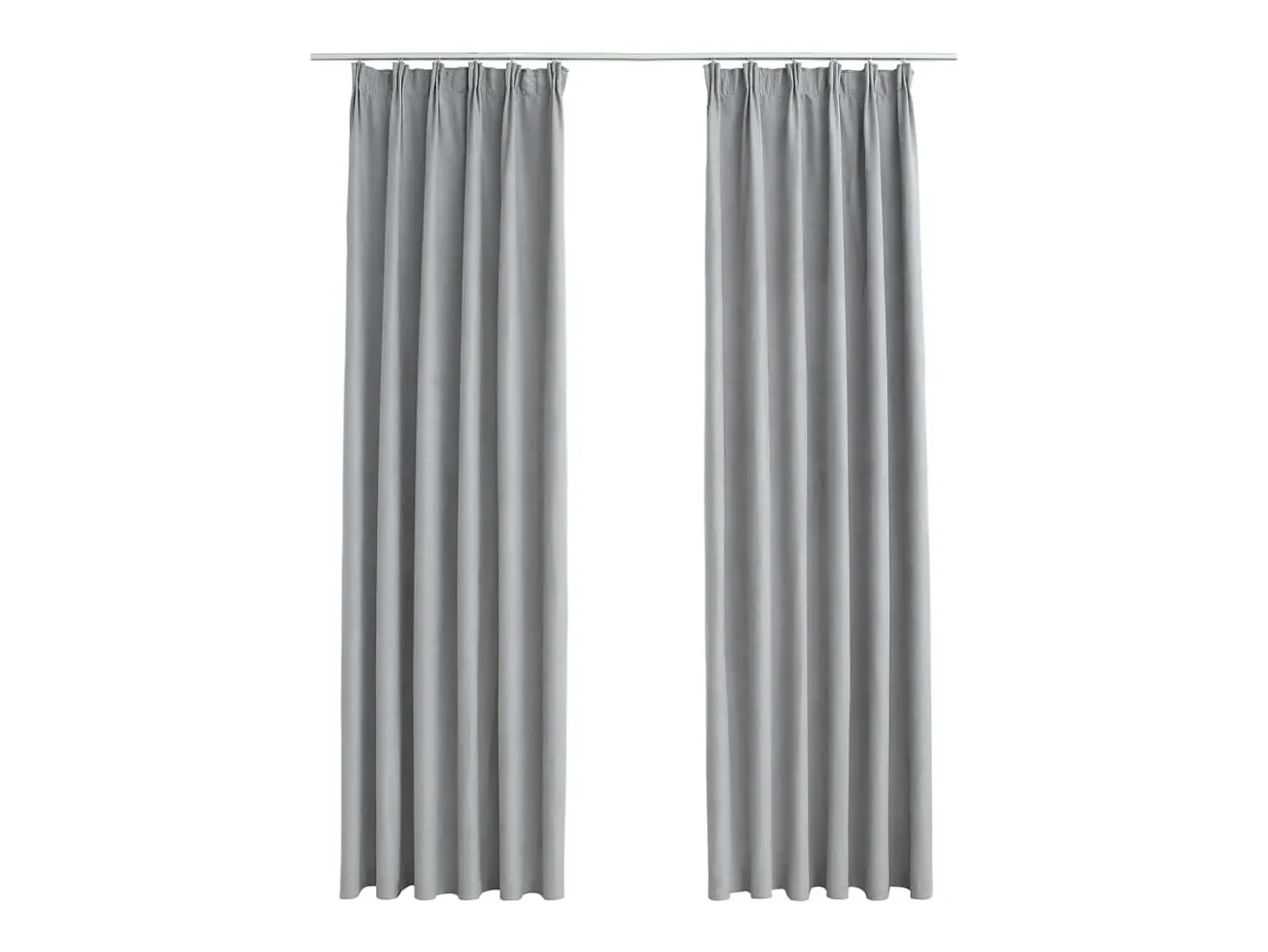 Cortinas opacas con ganchos 2 piezas gris 140x225 cm ES497726