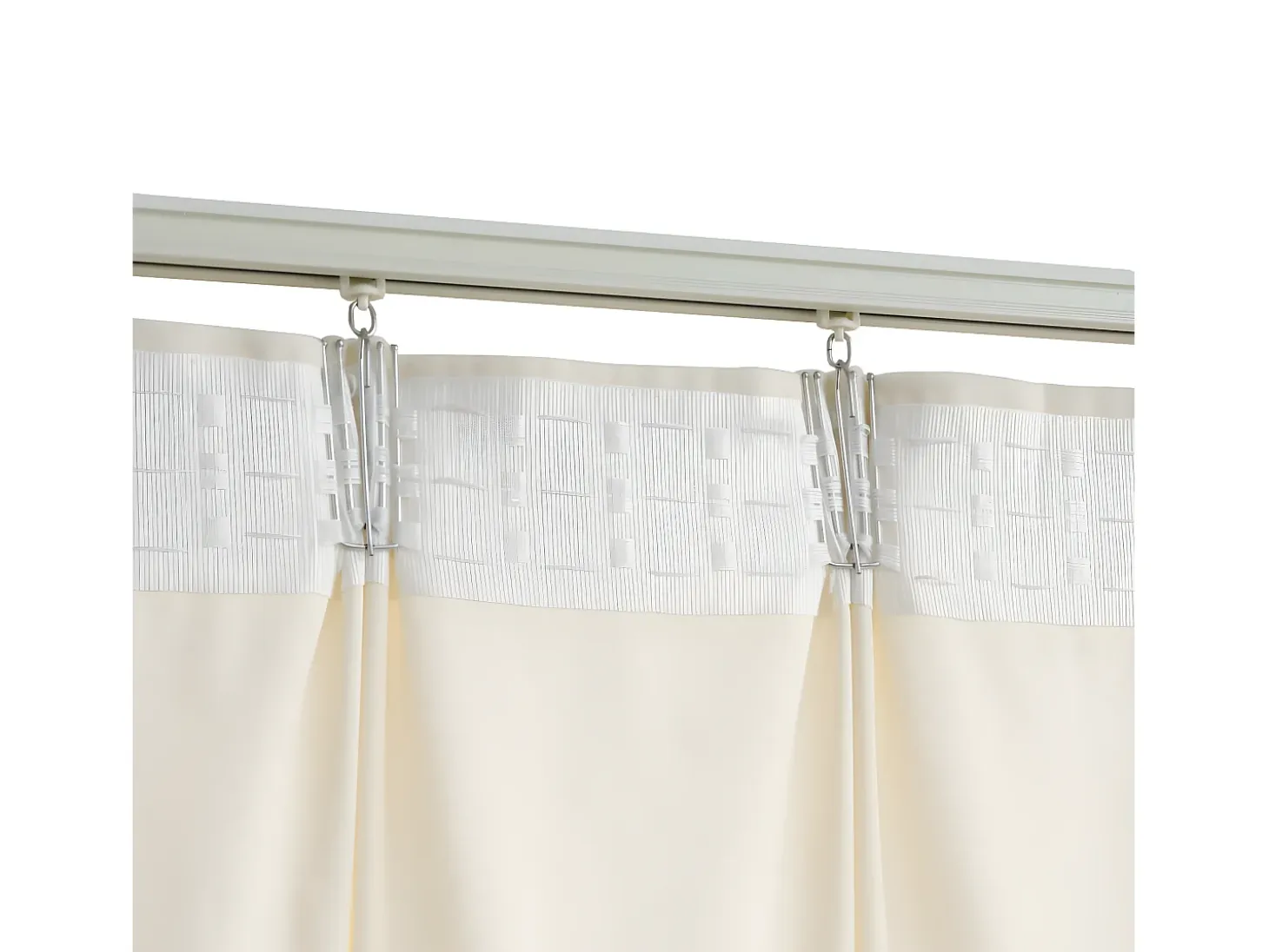 Cortinas opacas con ganchos 2 pzas terciopelo crema 140x175 cm ES338250