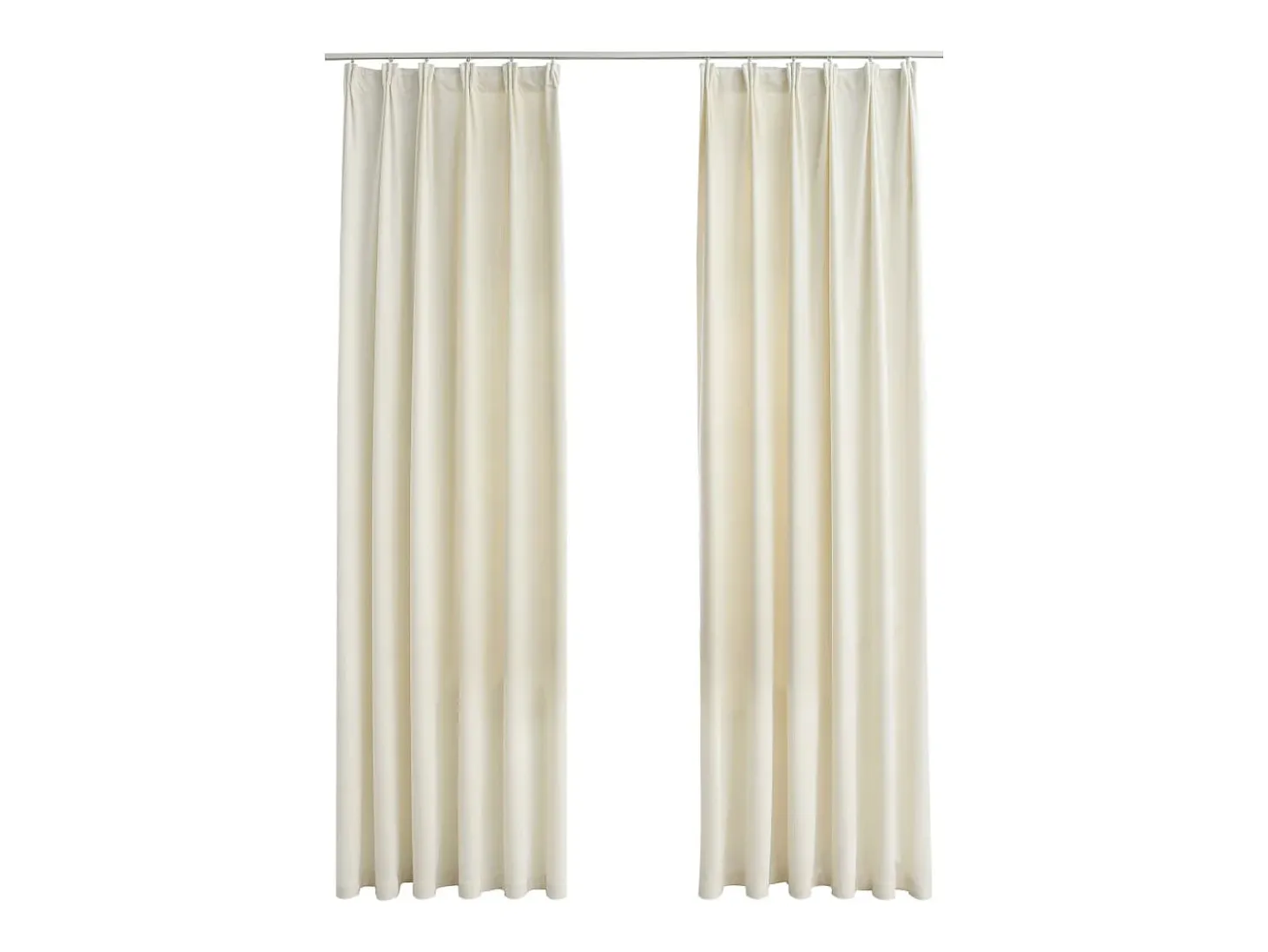 Cortinas opacas con ganchos 2 pzas terciopelo crema 140x175 cm ES338250