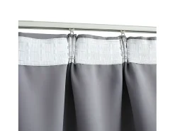 Cortinas opacas con ganchos 2 piezas gris 140x225 cm ES533965
