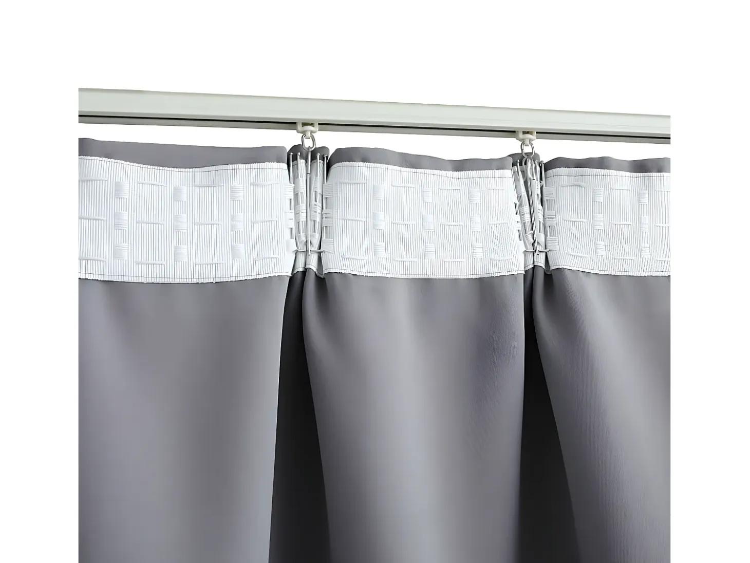 Cortinas opacas con ganchos 2 piezas gris 140x225 cm ES533965