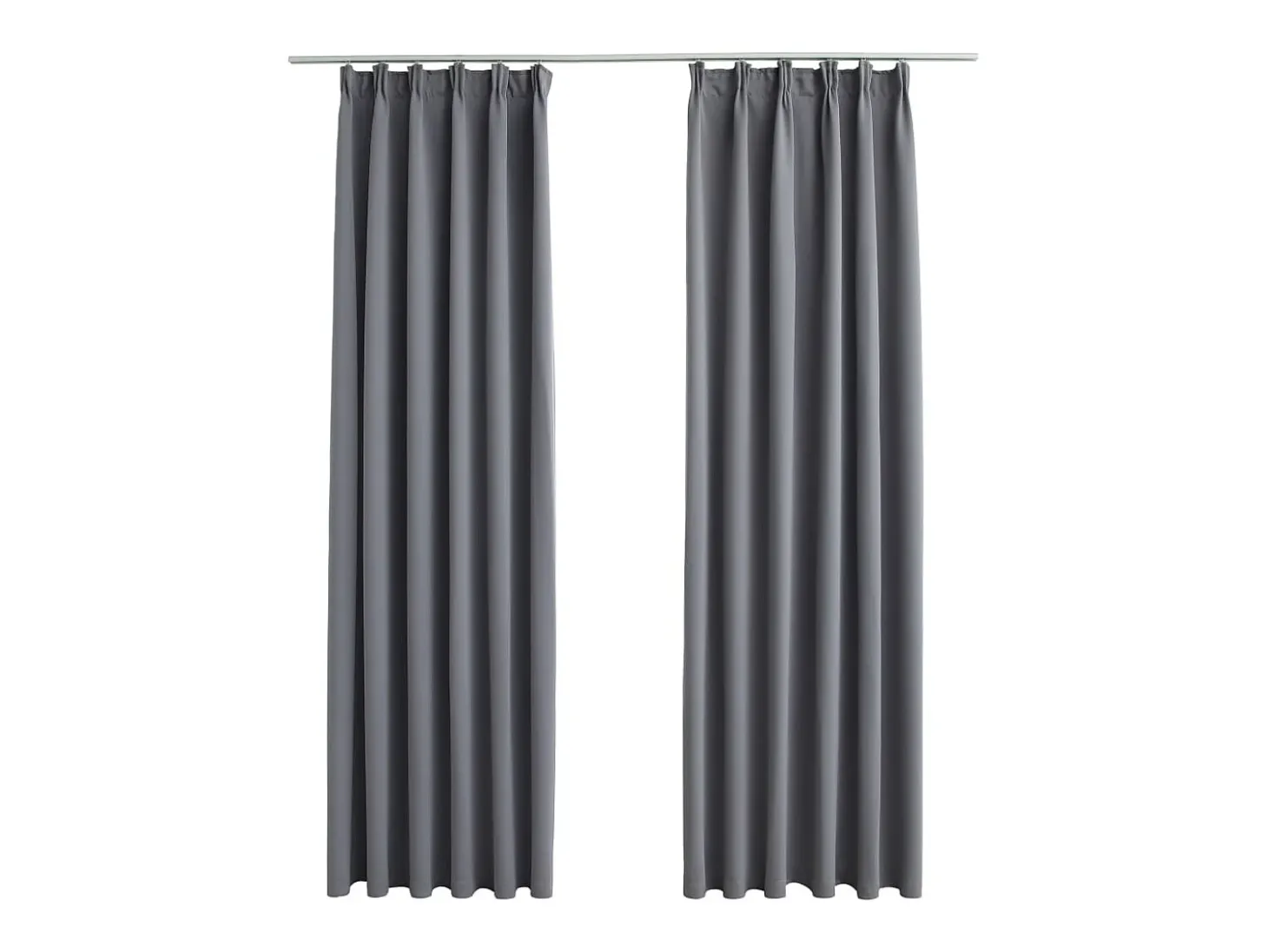 Cortinas opacas con ganchos 2 piezas gris 140x225 cm ES533965