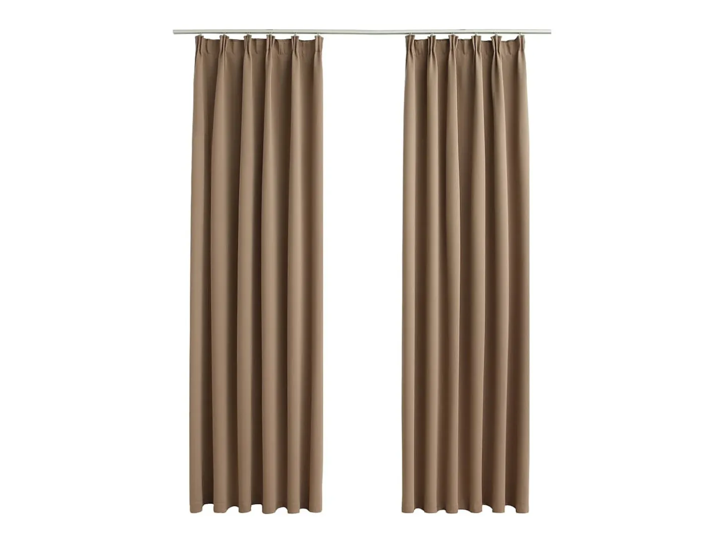 Cortinas opacas con ganchos 2 piezas gris topo 140x175 cm ES821485