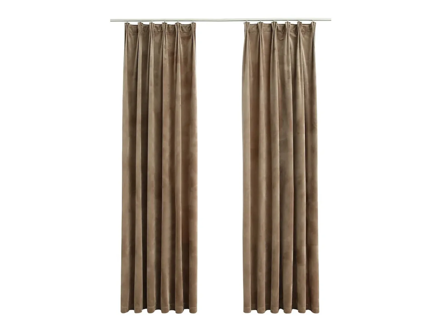 Cortinas opacas con ganchos 2 pzas terciopelo beige 140x175 cm ES111015
