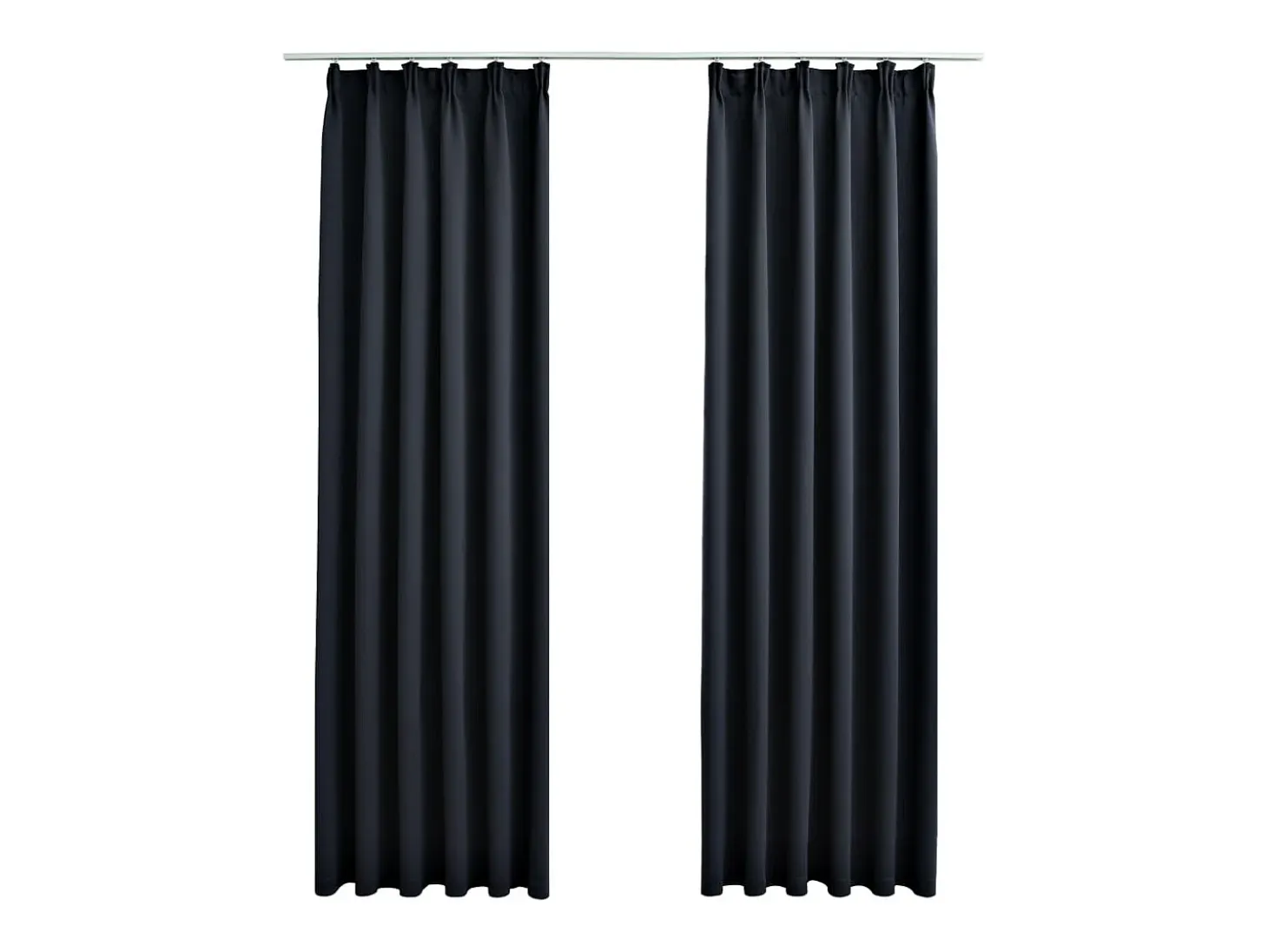 Cortinas opacas con ganchos 2 unidades gris antracita 140x175cm ES800593