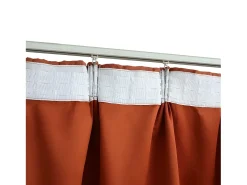 Cortinas opacas con ganchos 2 unidades color oxidado 140x245 cm ES134938