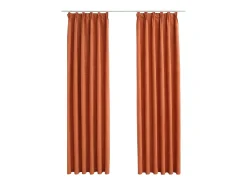 Cortinas opacas con ganchos 2 unidades color oxidado 140x245 cm ES134938