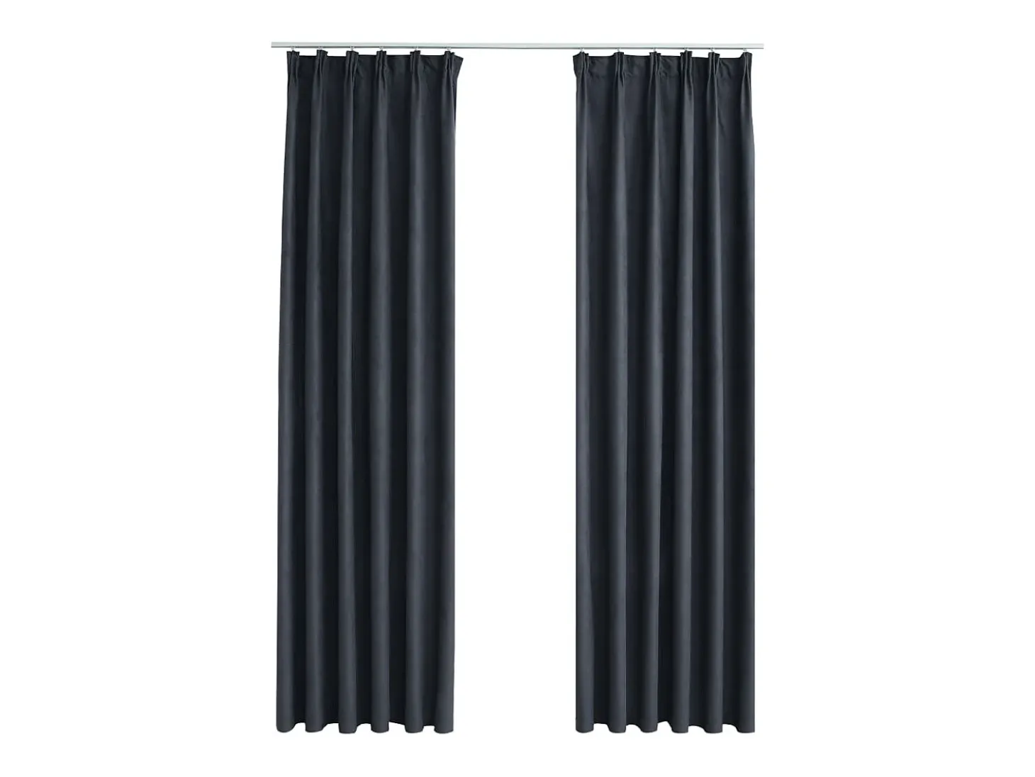 Cortinas opacas con ganchos 2 piezas gris antracita 140x255 cm ES214007