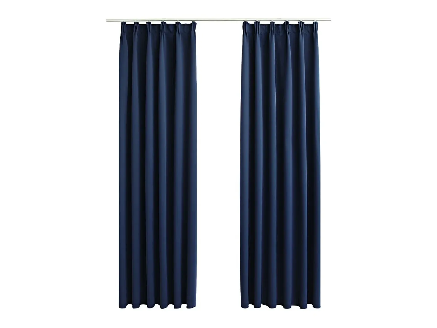 Cortinas opacas con ganchos 2 unidades azul 140x245 cm ES421948