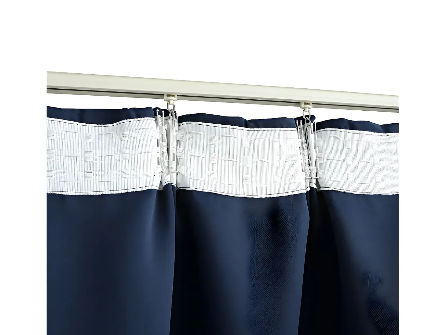 Cortinas opacas con ganchos 2 unidades azul 140x245 cm ES421948