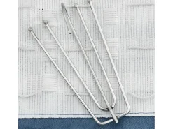 Cortinas opacas con ganchos look de lino 2 pzas azul 140x175 cm ES351106