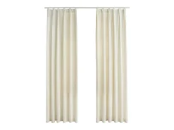 Cortinas opacas con ganchos 2 pzas terciopelo crema 140x245 cm ES545378