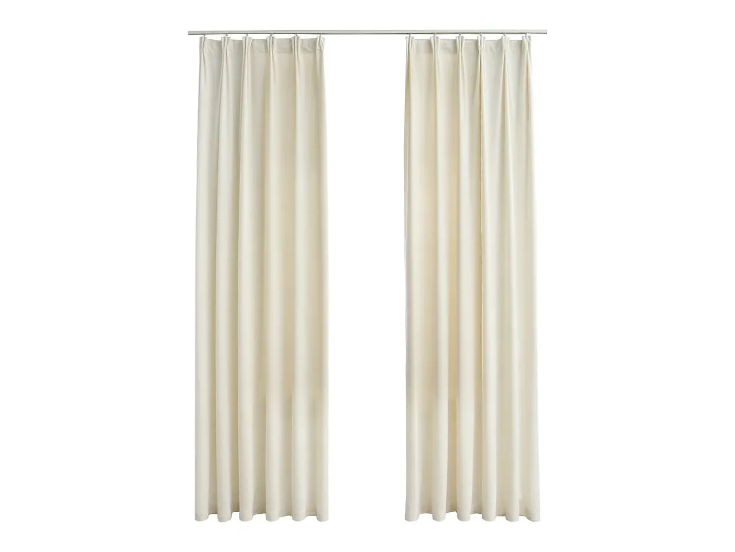 Cortinas opacas con ganchos 2 pzas terciopelo crema 140x245 cm ES545378