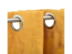 Cortinas opacas con ojales look lino 2 pzas amarillo 140x225 cm ES831582