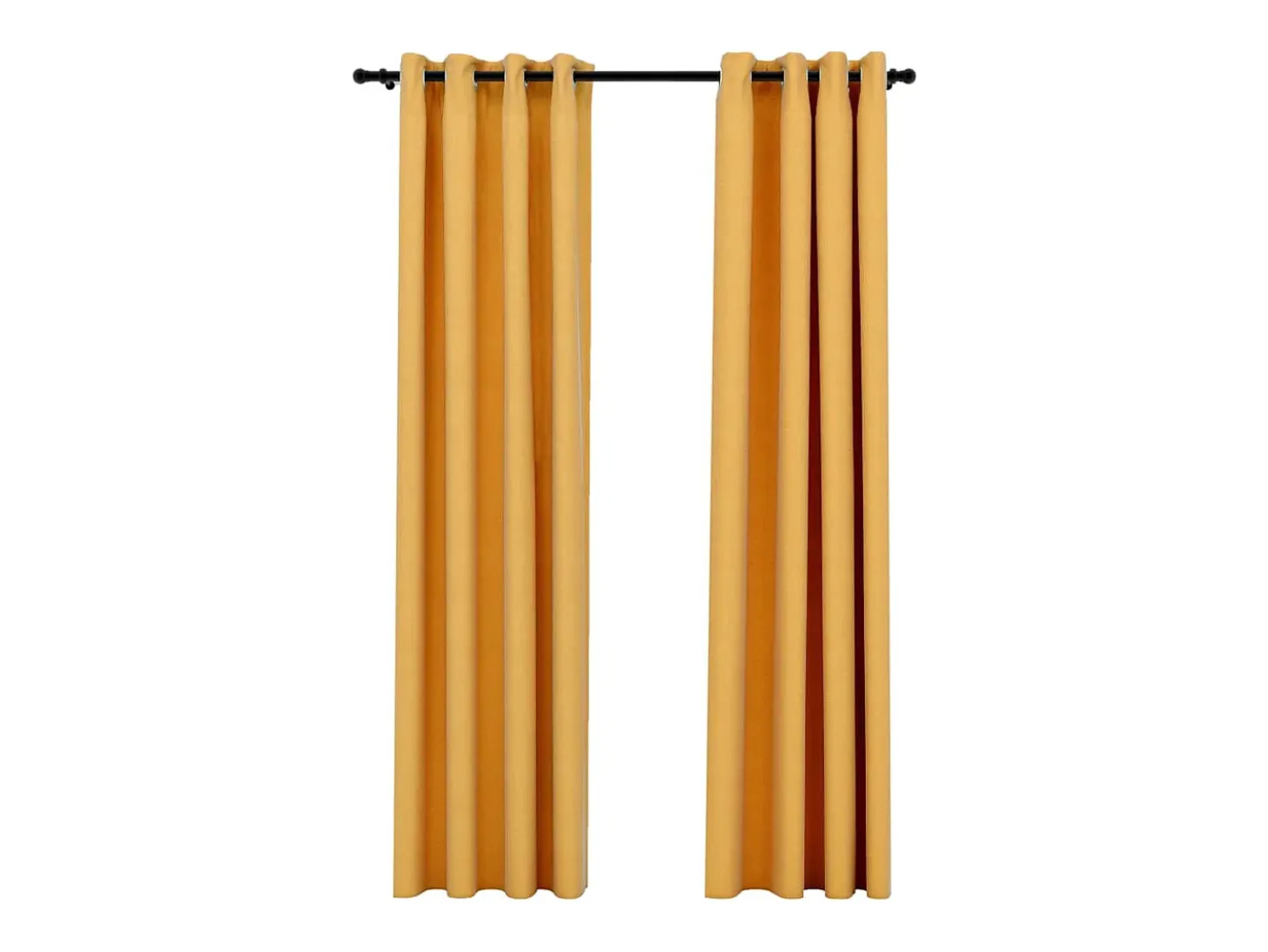 Cortinas opacas con ojales look lino 2 pzas amarillo 140x225 cm ES831582