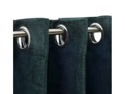 Cortinas opacas con ojales look de lino 2 pzas verde 140x175 cm ES325729
