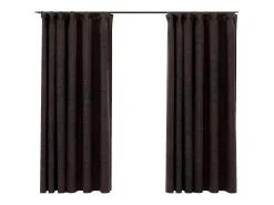 Cortinas opacas ganchos look de lino 2 pzs gris taupe 140x175cm ES125814