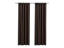 Cortinas opacas ganchos look de lino 2 pzs gris taupe140x245cm ES981047