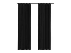Cortinas opacas ganchos look de lino 2 pzas antracita 140x225cm ES845592