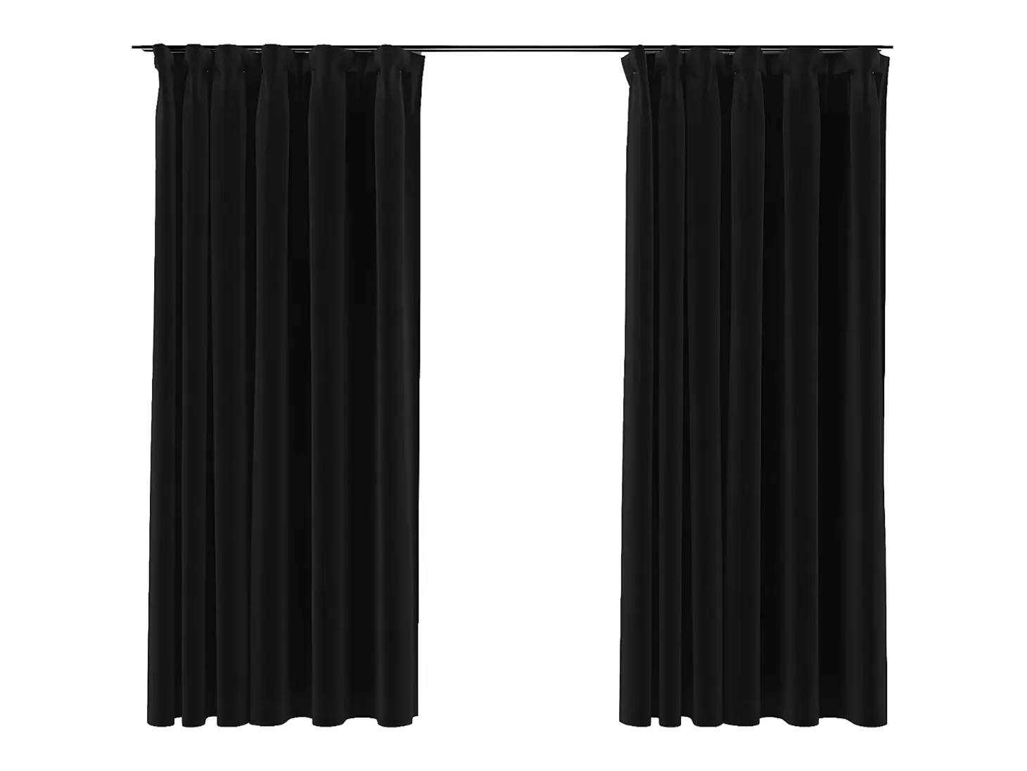 Cortinas opacas ganchos look de lino 2 pzas antracita 140x175cm ES199007