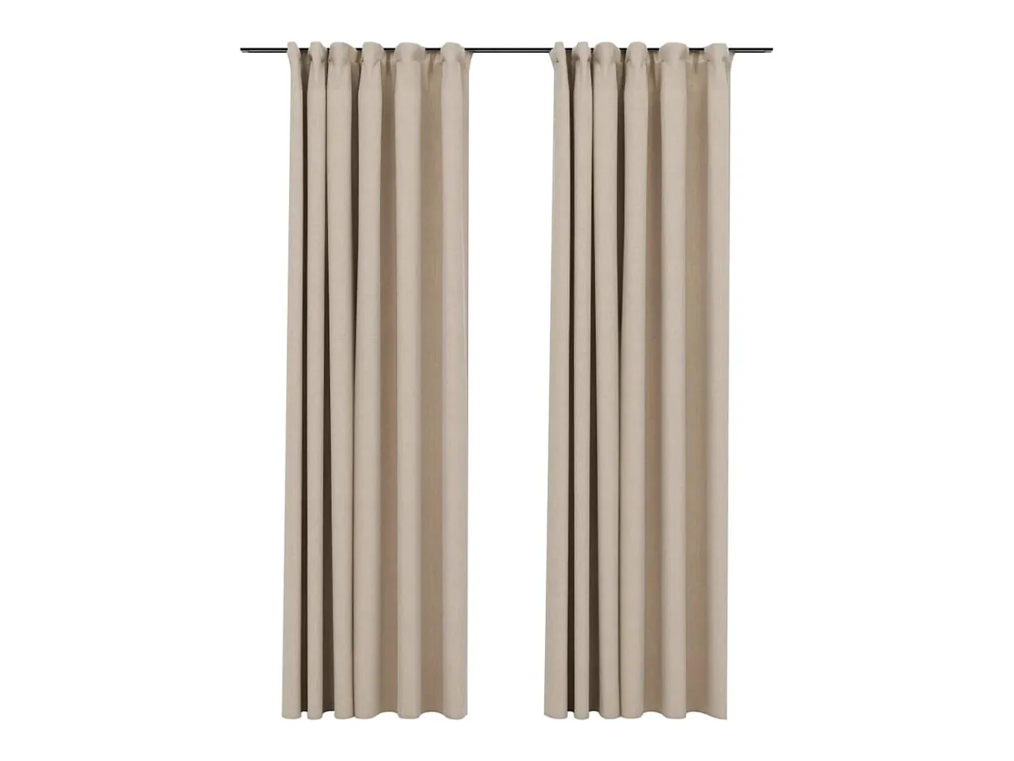 Cortinas opacas ganchos look de lino 2 pzs beige 140x225cm ES776946