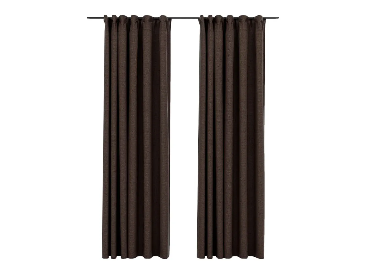 Cortinas opacas ganchos look de lino 2 pzs gris taupe 140x225cm ES986029