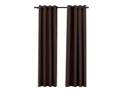 Cortinas opacas ojales look de lino 2 pzas gris topo 140x245 cm ES193458