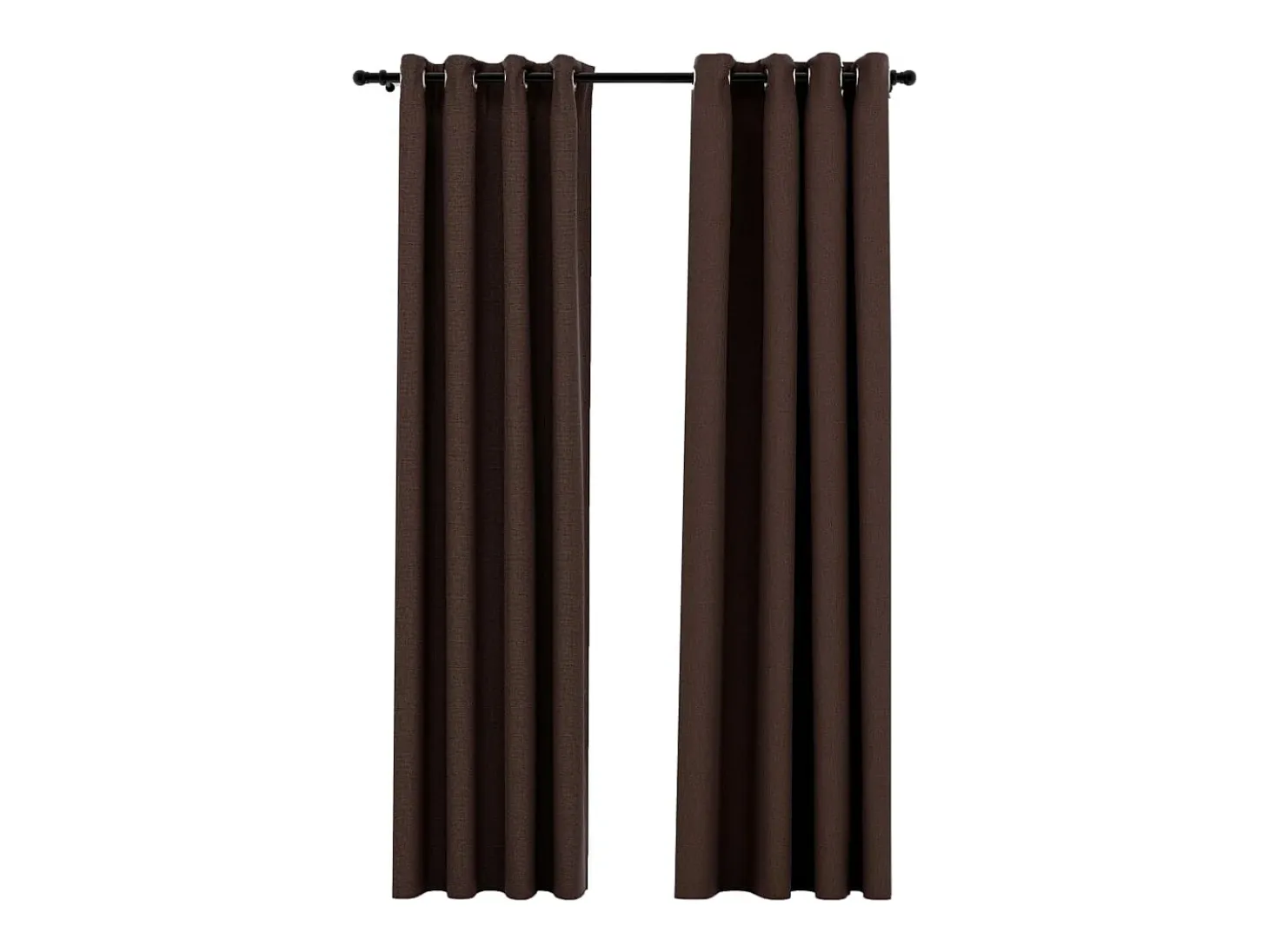 Cortinas opacas ojales look de lino 2 pzas gris topo 140x225 cm ES470308