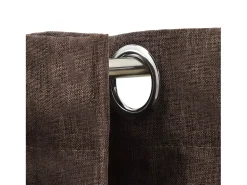 Cortinas opacas ojales look de lino 2 pzas gris topo 140x225 cm ES470308