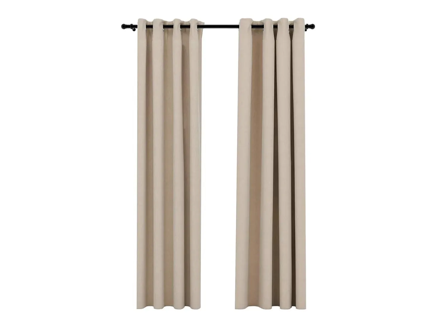 Cortinas opacas ojales look de lino 2 pzas beige 140x225 cm ES757384