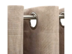 Cortinas opacas ojales look de lino 2 pzas beige 140x225 cm ES757384