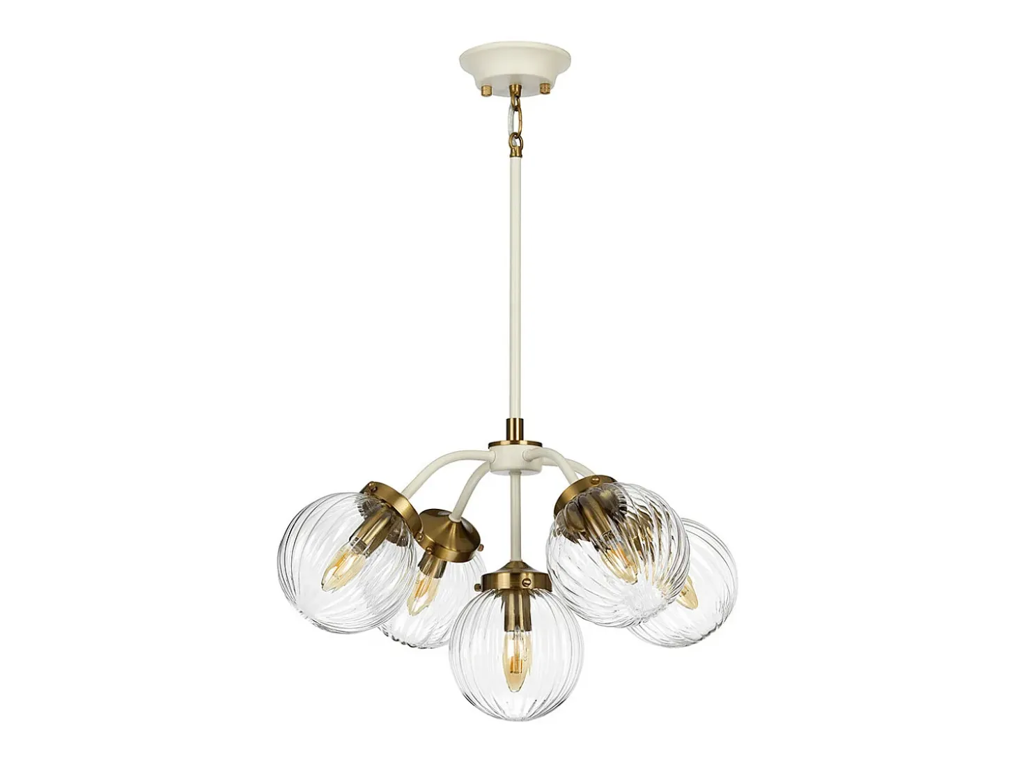 Cosmos Retro 5 Light Pendant Globe Glass Shades