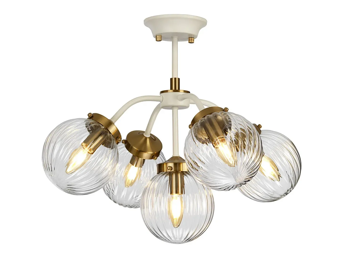 Cosmos Retro 5 Light Pendant Globe Glass Shades