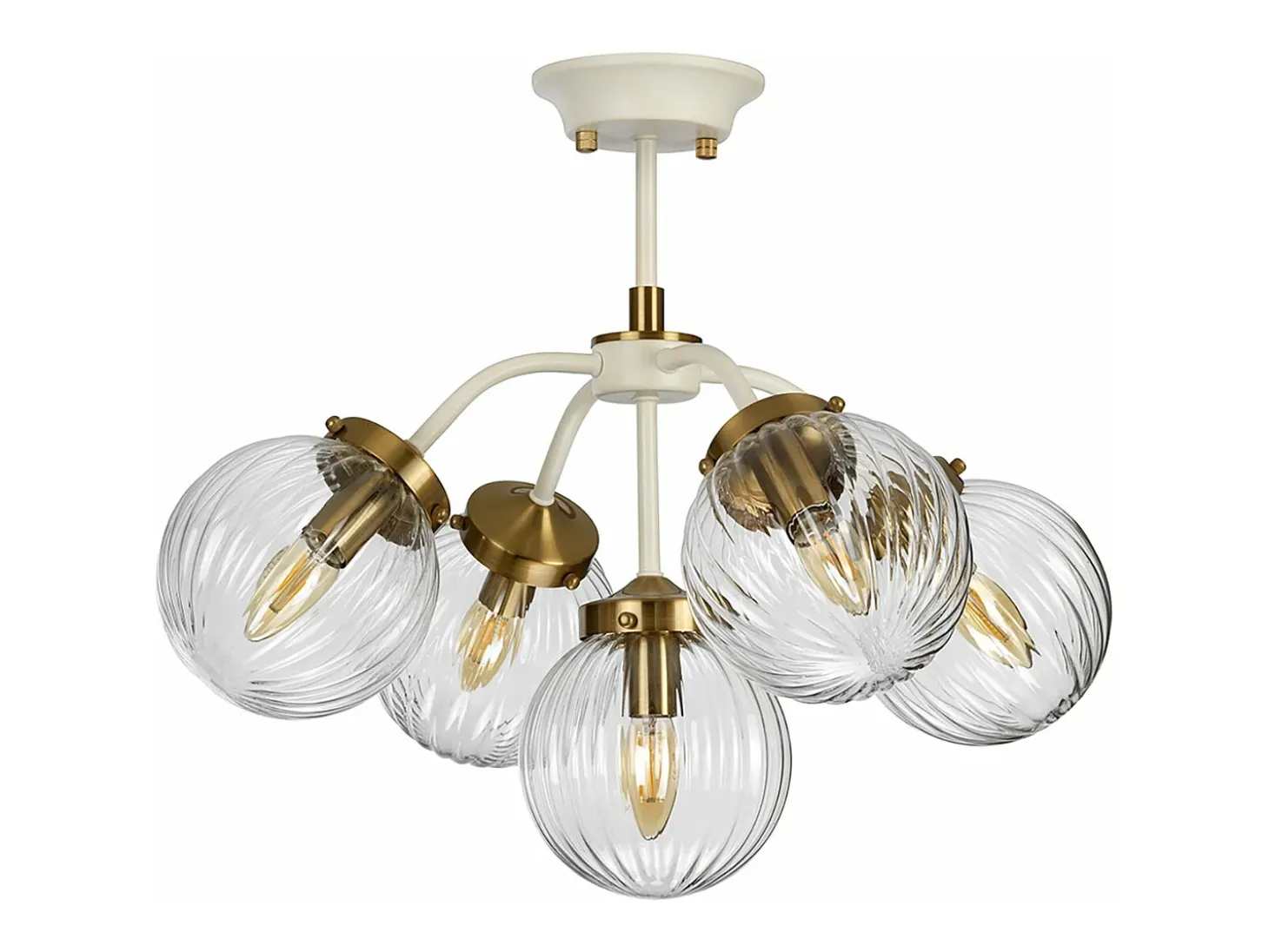 Cosmos Retro 5 Light Pendant Globe Glass Shades