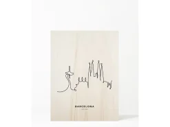 Cuadro de madera Barcelona Skyline