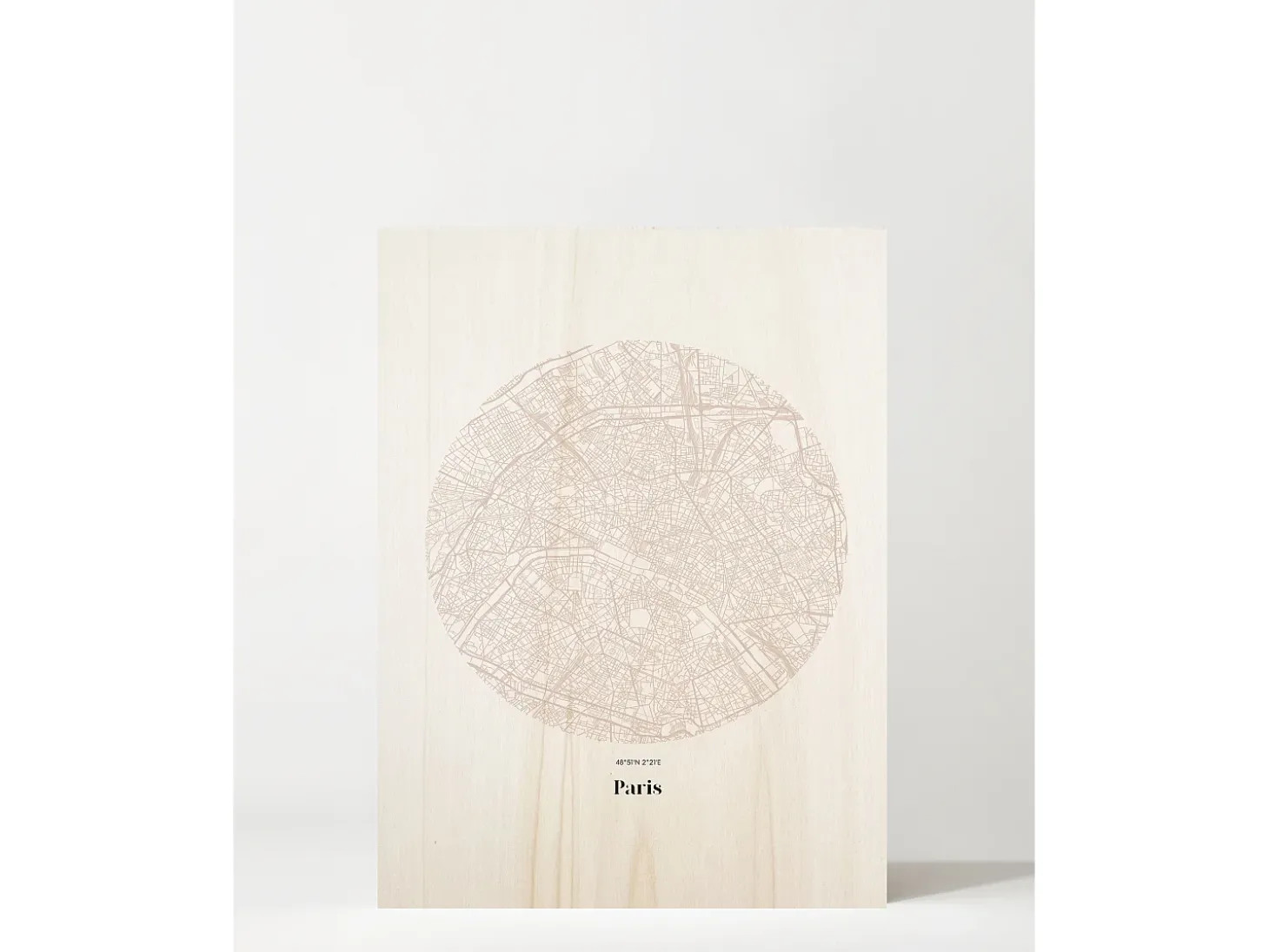 Cuadro de madera Paris Map