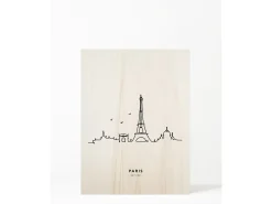 Cuadro de madera Paris Skyline